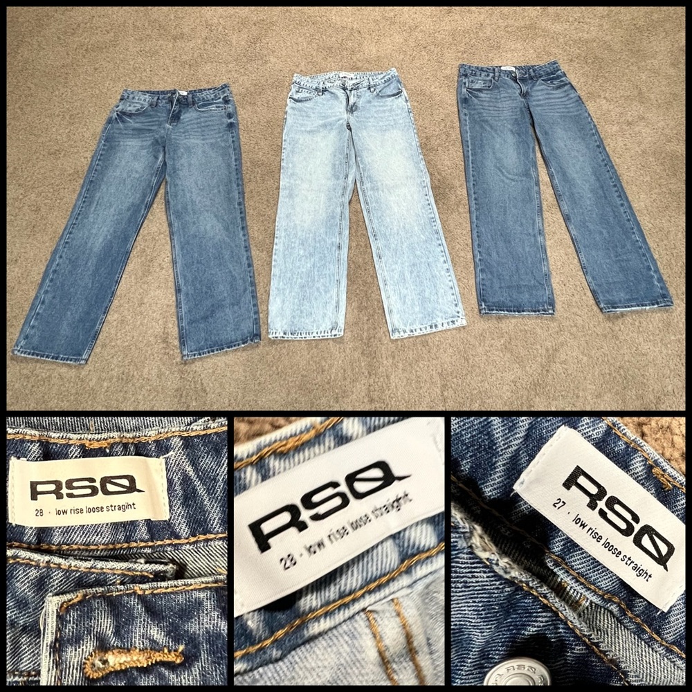 RSQ Men's Denim Jeans - Straight Fit Trio